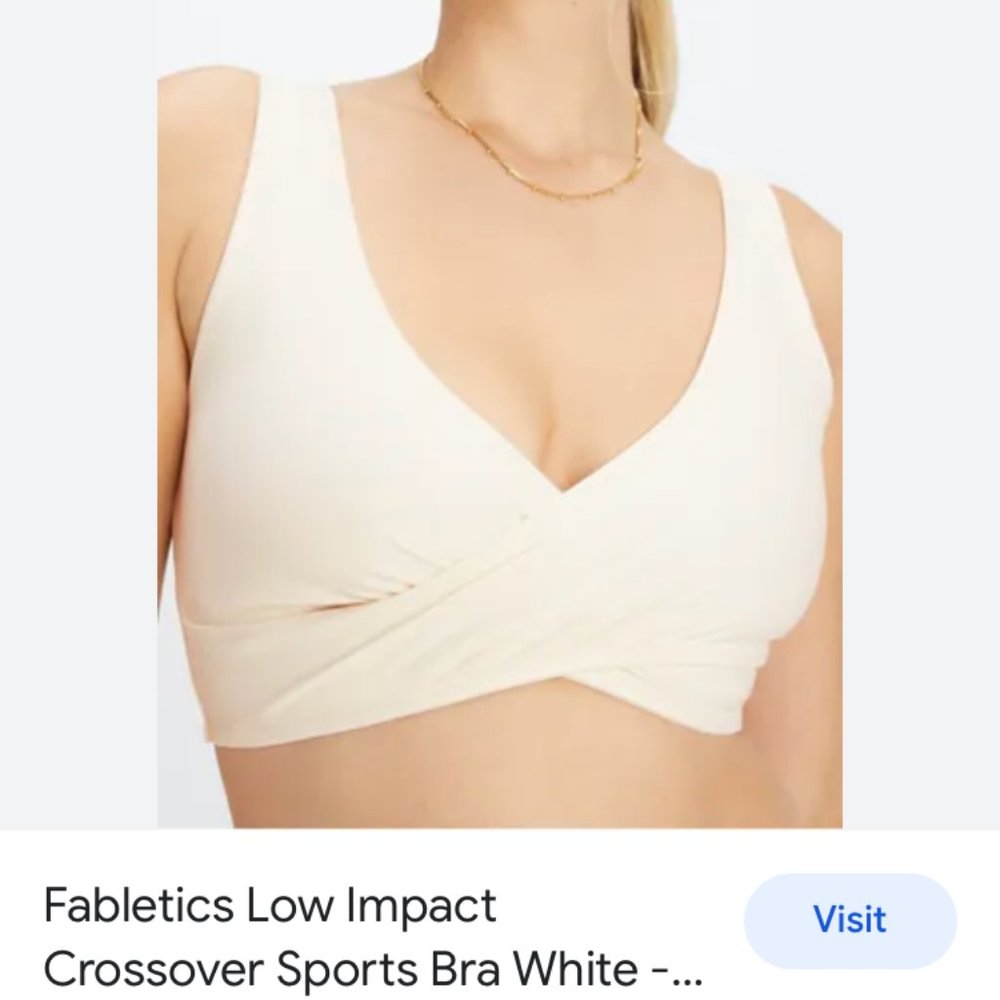 Fabletic's Low Impact Crossover Sports Bra White